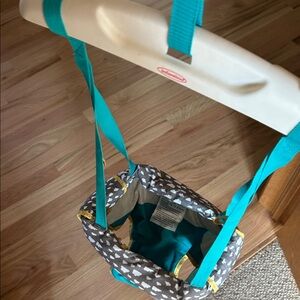 Infantino Gray & Teal Baby Door Jumper- EUC